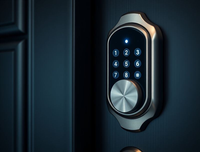 Close-up of a keypad smart lock fitted by QuickSmith